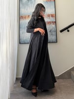 عباية جاكار تركي رمادي غامق بنقشة مرشوشة (سبلاش)