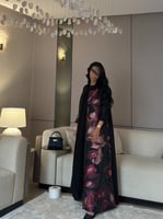 عباية تفتة تايواني مع اورجانزا مشجر احمر