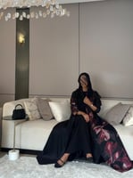 عباية تفتة تايواني مع اورجانزا مشجر احمر