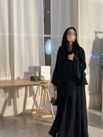 عباية كريب مكسر كلوش اسود