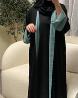 عباية شيفون دبل فيس تيفاني مع اسود