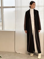 عباية شامواه اسود كم بني سادة