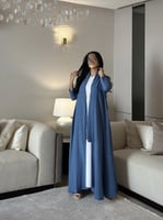 عباية لنن لون أزرق كلوش ‏‎‏‎‏‎‏‎‏‎‏‎