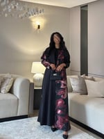 عباية تفتة تايواني مع اورجانزا مشجر احمر