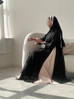 عباية كريب أمريكي مع بوال الماني وردي