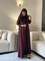 بليزر كريب لون عنابي نص كلوش