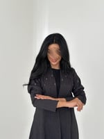 عباية بليزر جاكار رمادي غامق مطبوع نص كلوش /صيفية