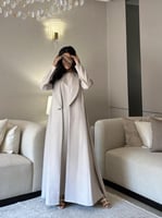 بليزر كريب لون بيج نص كلوش