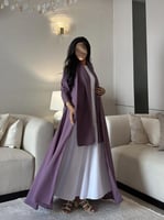 عباية لنن لون بنفسجي كلوش ‏‎‏‎‏‎‏‎‏‎‏‎