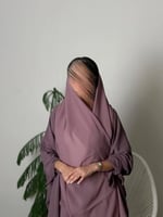 عباية كريب مكسر نص بشت بنفسجي فاتح