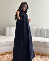 عباية بليزر جوخ كحلي مع كلفة