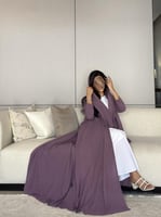 عباية لنن لون بنفسجي كلوش ‏‎‏‎‏‎‏‎‏‎‏‎