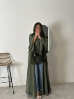 عباية كريب مكسر كلوش زيتي