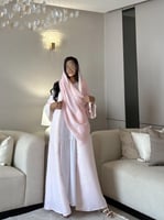 عباية لنن هندي وردي مع كلفة ورد ملون نص ‎‏‎‏‎‏‎‏‎‏...