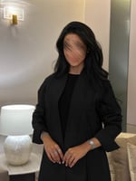 عباية بليزر كتان اسود مع كلفة على الكتف القصة نص ك...