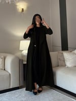 بليزر كريب لون أسود نص كلوش