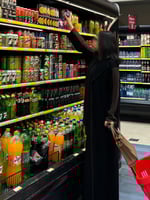 عباية بليزر كريب اسود مع بني