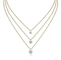 سلسال فضه ومويسانيت مطلية بالذهب