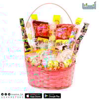 سلة حلويات منوعة عملاقة (أحمر)