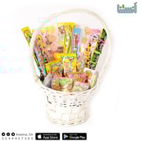 سلة حلويات منوعة وسط (أبيض)