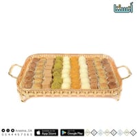 حلاوة مشكل تبسي ذهبي مستطيل فاخر 1270 جرام