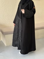 عباية بليزر نص كلوش طقطق مع طرحة- كريب الأناقة وجا...