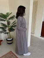 عباه تو فيس لون رمادي مع الطرحه ( العباه لف )