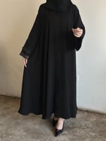 عبايه طقطق قماش انترنت نص كلوش طقطق و اكمام كلفه د...