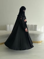 عبايه كلوش جاكارا طقطق مع طرحه طرف