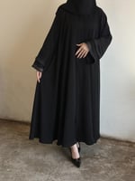 عبايه طقطق قماش انترنت نص كلوش طقطق و اكمام كلفه د...