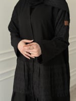 عباه كلوش قماش ركامه و كريب الاناقه طقطق مع طرحه