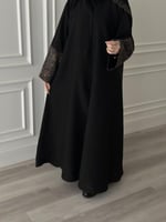 عبايه طقطق نص كلوش اكمام كشميري طرحه طرف