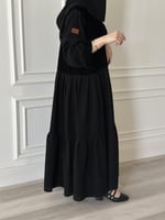 عبايه شتويه طقطق نص كلوش كامل قماش سيراميك و مخمل...