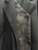 عباية ربع كلوش قماش كريب وجاكارا مع طرحة