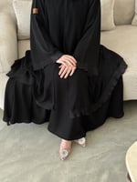 عباه مقفله نص كلوش قماش سوبر نواعم ( بلاك بيري ) ط...