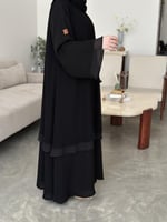 عباه مقفله نص كلوش قماش سوبر نواعم ( بلاك بيري ) ط...