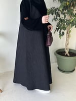 عبايه طقطق قماش جاكارا و مخمل مع طرحه