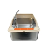 لتر بوكس للقطط حجم كبير من الستانليس ستيل مع مجرفة