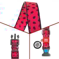 WAU DOG طوق مناسب للقطط و للكلاب باللون الوردي الم...