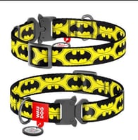 WAU DOG طوق للكلاب مع علامة QR برسمة باتمان بمقاسا...