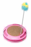 لعبة للقطط دائرية مسلية مع كور باللون الوردي