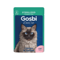 Gosbi اكل رطب للقطط المعقمة بالدجاج والسردين 70 جم