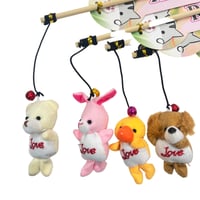 لعبة سنارة على اشكال دمى صغيرة بألوان مختلفة