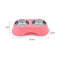 صحن اكل مع معدن للقطط والكلاب بألوان مختلفة