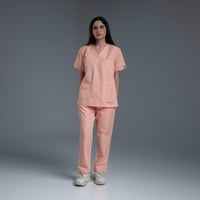 طقم سكراب طبي نسائي لون مشمشي