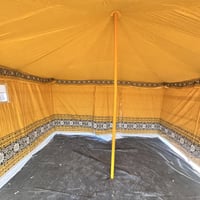 خيمة ابيض مخطط شفاف 30 ملي 3 غاط عدة مقاسات