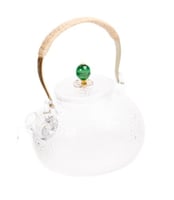 ابريق زجاج 650ML حجري غطاء اخضر