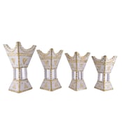 مبخره طقم 4 حبه مخمل مسمار فراشه ابيض 4065