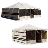 خيمة ابيض مخطط شفاف 30 ملي 3 غاط عدة مقاسات