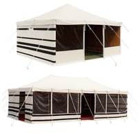 خيمة ابيض مخطط شفاف 30 ملي 3 غاط عدة مقاسات